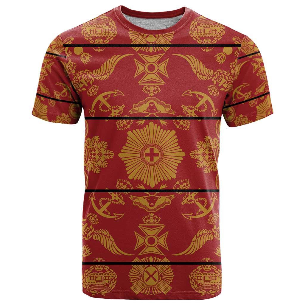 Lesotho Seanamarena Kharetsa Royal Red T Shirt Basotho Traditional Blanket Style - Wonder Print Shop