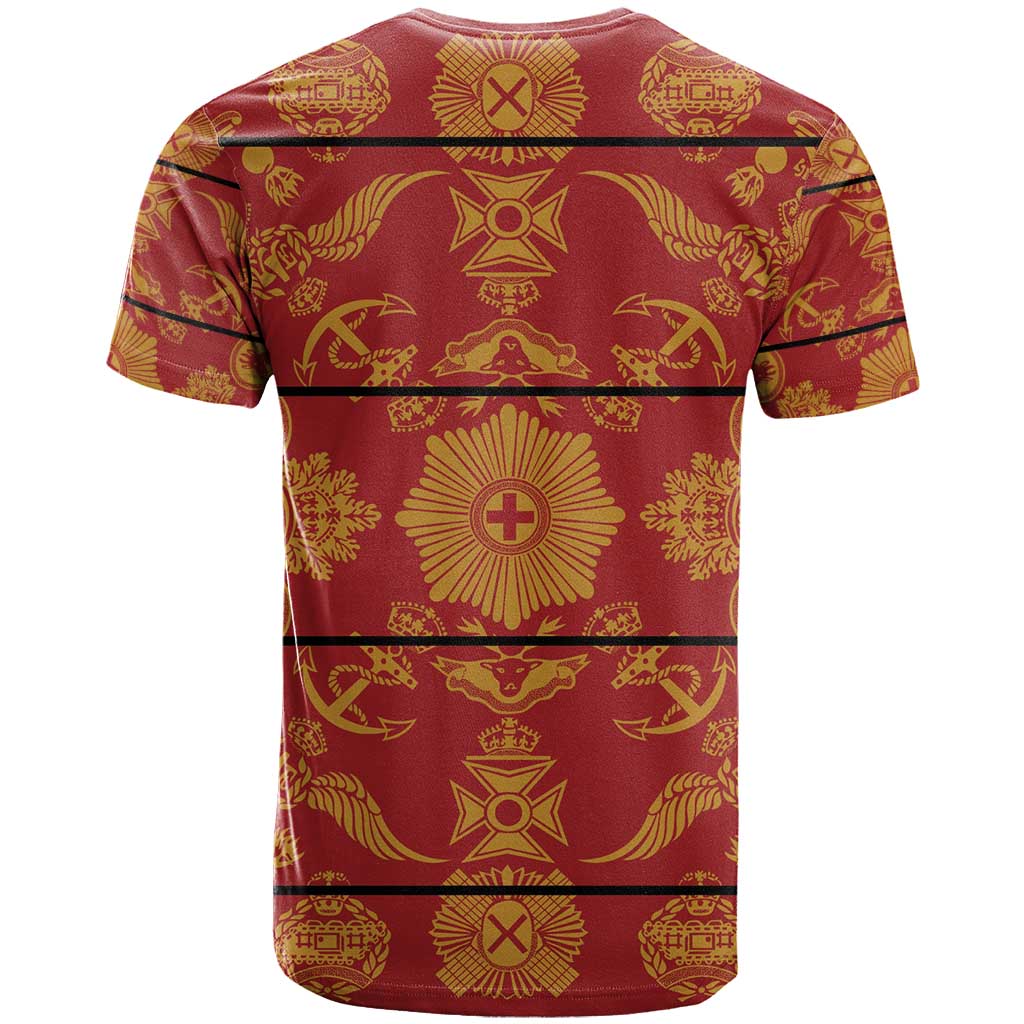 Lesotho Seanamarena Kharetsa Royal Red T Shirt Basotho Traditional Blanket Style - Wonder Print Shop