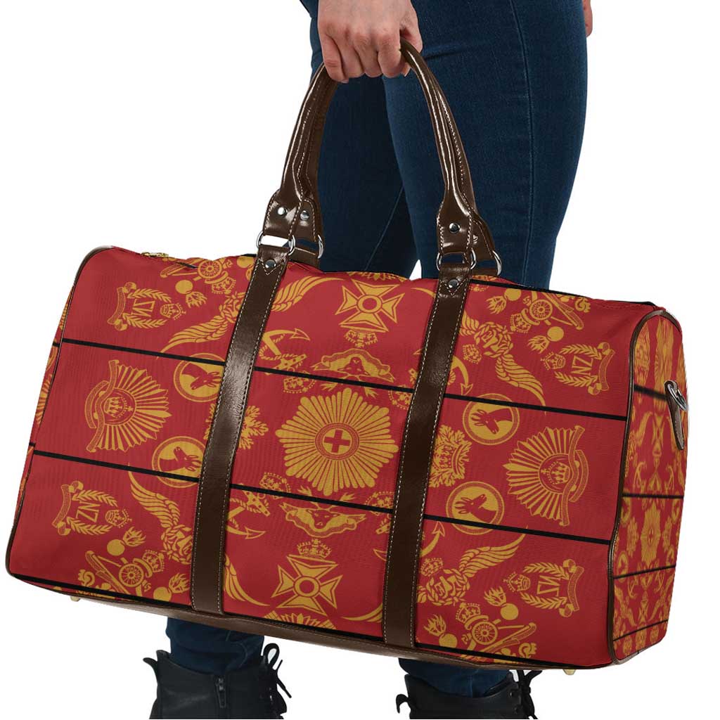 Lesotho Seanamarena Kharetsa Royal Red Travel Bag Basotho Traditional Blanket Style - Wonder Print Shop