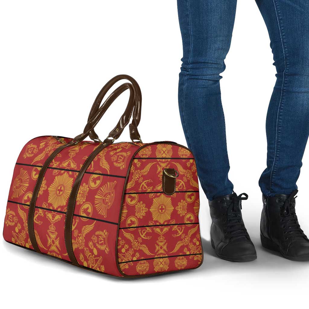 Lesotho Seanamarena Kharetsa Royal Red Travel Bag Basotho Traditional Blanket Style - Wonder Print Shop