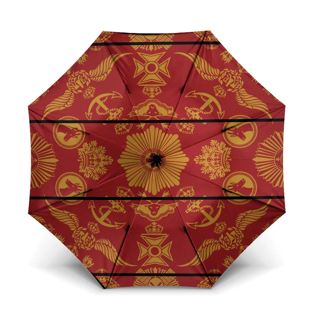 Lesotho Seanamarena Kharetsa Royal Red Umbrella Basotho Traditional Blanket Style - Wonder Print Shop