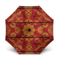 Lesotho Seanamarena Kharetsa Royal Red Umbrella Basotho Traditional Blanket Style - Wonder Print Shop