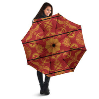 Lesotho Seanamarena Kharetsa Royal Red Umbrella Basotho Traditional Blanket Style - Wonder Print Shop