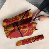 Lesotho Seanamarena Kharetsa Royal Red Umbrella Basotho Traditional Blanket Style - Wonder Print Shop