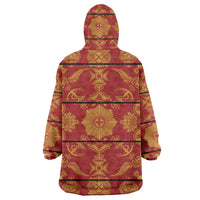 Lesotho Seanamarena Kharetsa Royal Red Wearable Blanket Hoodie Basotho Traditional Blanket Style - Wonder Print Shop