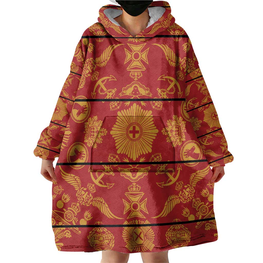 Lesotho Seanamarena Kharetsa Royal Red Wearable Blanket Hoodie Basotho Traditional Blanket Style - Wonder Print Shop