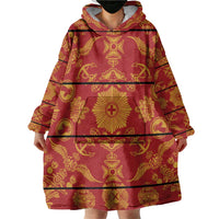 Lesotho Seanamarena Kharetsa Royal Red Wearable Blanket Hoodie Basotho Traditional Blanket Style - Wonder Print Shop