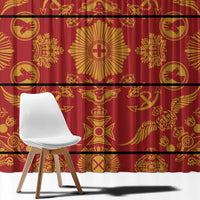 Lesotho Seanamarena Kharetsa Royal Red Window Curtain Basotho Traditional Blanket Style - Wonder Print Shop