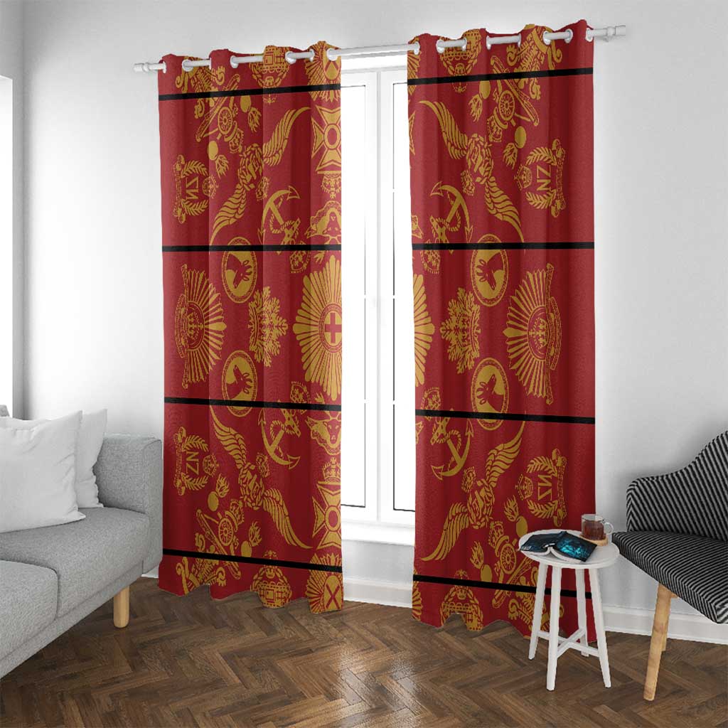 Lesotho Seanamarena Kharetsa Royal Red Window Curtain Basotho Traditional Blanket Style - Wonder Print Shop