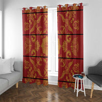 Lesotho Seanamarena Kharetsa Royal Red Window Curtain Basotho Traditional Blanket Style - Wonder Print Shop
