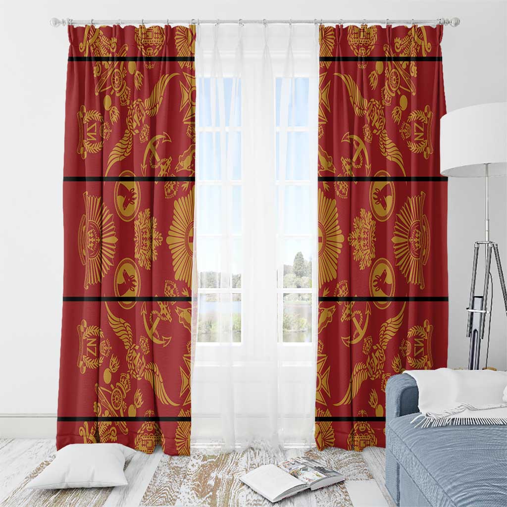 Lesotho Seanamarena Kharetsa Royal Red Window Curtain Basotho Traditional Blanket Style - Wonder Print Shop