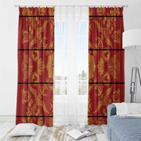 Lesotho Seanamarena Kharetsa Royal Red Window Curtain Basotho Traditional Blanket Style - Wonder Print Shop