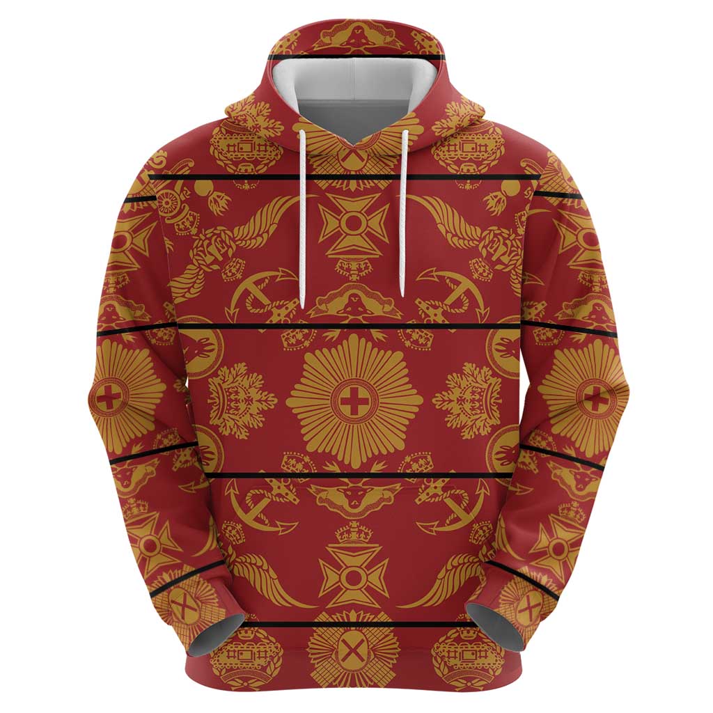 Lesotho Seanamarena Kharetsa Royal Red Zip Hoodie Basotho Traditional Blanket Style - Wonder Print Shop