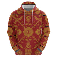 Lesotho Seanamarena Kharetsa Royal Red Zip Hoodie Basotho Traditional Blanket Style - Wonder Print Shop