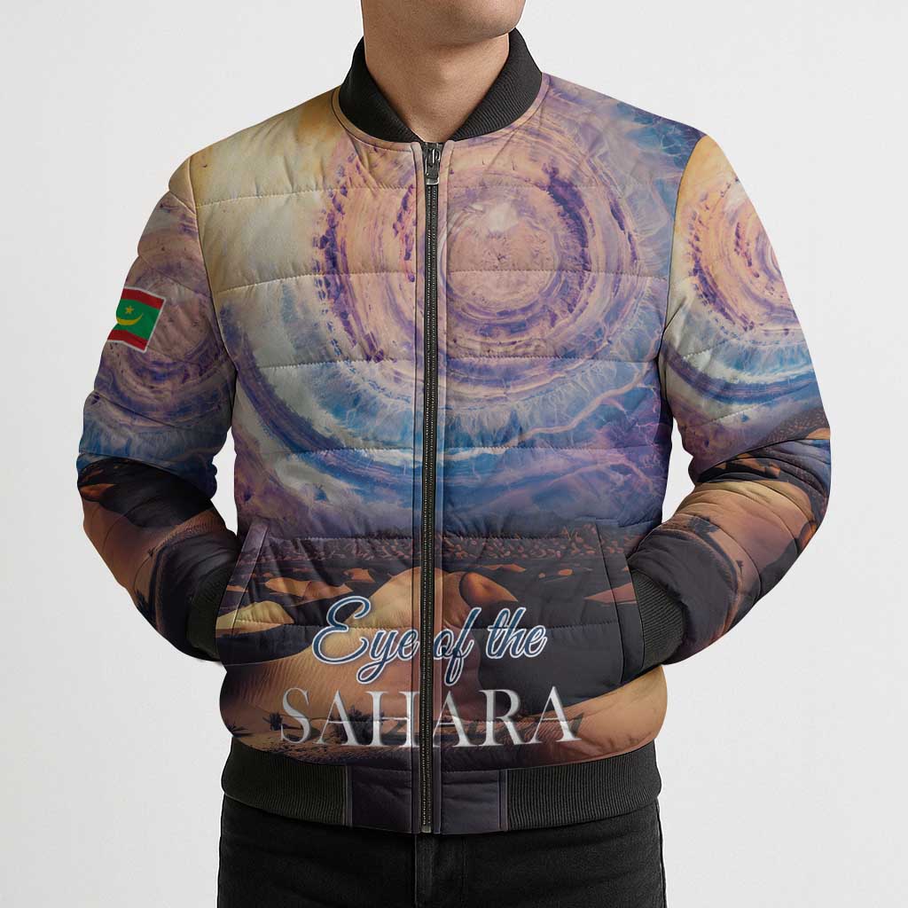 Mauritania Richat Structure Bomber Puffer Jacket Eyes of the Sahara - Wonder Print Shop