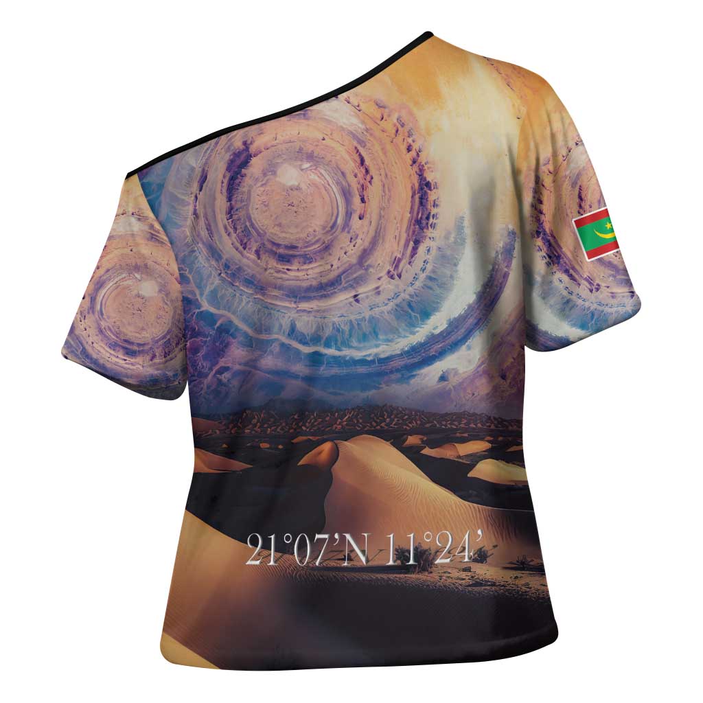Mauritania Richat Structure Cross Shoulder Shirt Eyes of the Sahara - Wonder Print Shop