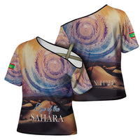 Mauritania Richat Structure Cross Shoulder Shirt Eyes of the Sahara - Wonder Print Shop