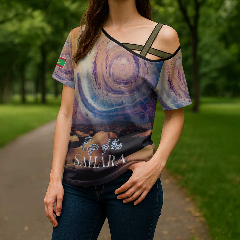 Mauritania Richat Structure Cross Shoulder Shirt Eyes of the Sahara - Wonder Print Shop