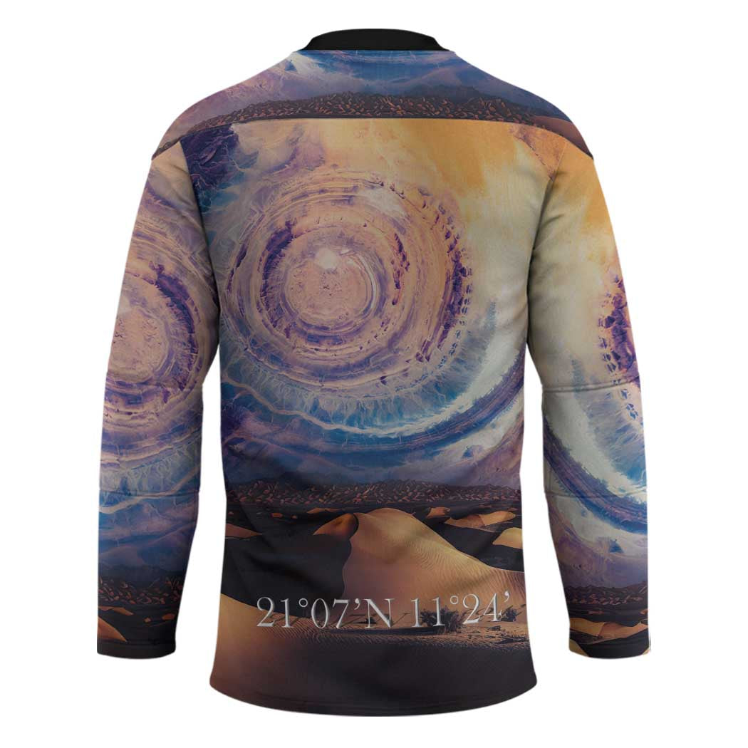 Mauritania Richat Structure Hockey Jersey Eyes of the Sahara - Wonder Print Shop