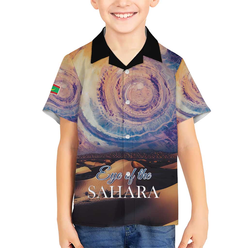 Mauritania Richat Structure Kid Hawaiian Shirt Eyes of the Sahara - Wonder Print Shop