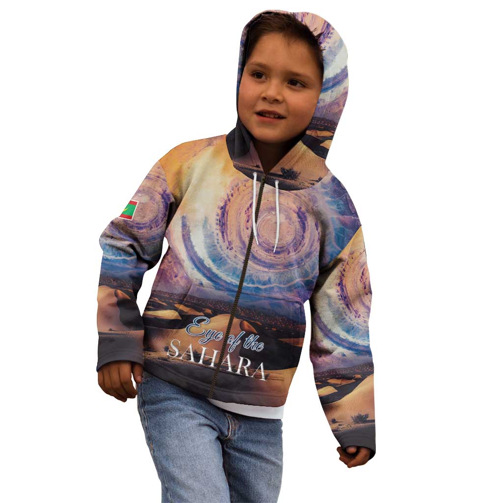 Mauritania Richat Structure Kid Hoodie Eyes of the Sahara - Wonder Print Shop
