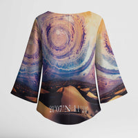 Mauritania Richat Structure Kimono Sleeve Blouse Eyes of the Sahara - Wonder Print Shop
