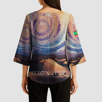Mauritania Richat Structure Kimono Sleeve Blouse Eyes of the Sahara - Wonder Print Shop