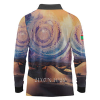 Mauritania Richat Structure Long Sleeve Polo Shirt Eyes of the Sahara - Wonder Print Shop