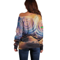 Mauritania Richat Structure Off Shoulder Sweater Eyes of the Sahara - Wonder Print Shop