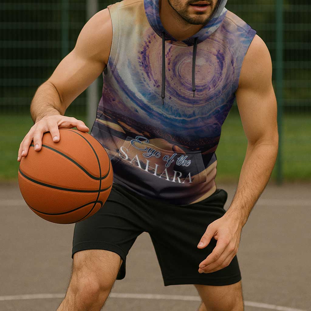 Mauritania Richat Structure Sleeveless Hoodie Eyes of the Sahara - Wonder Print Shop