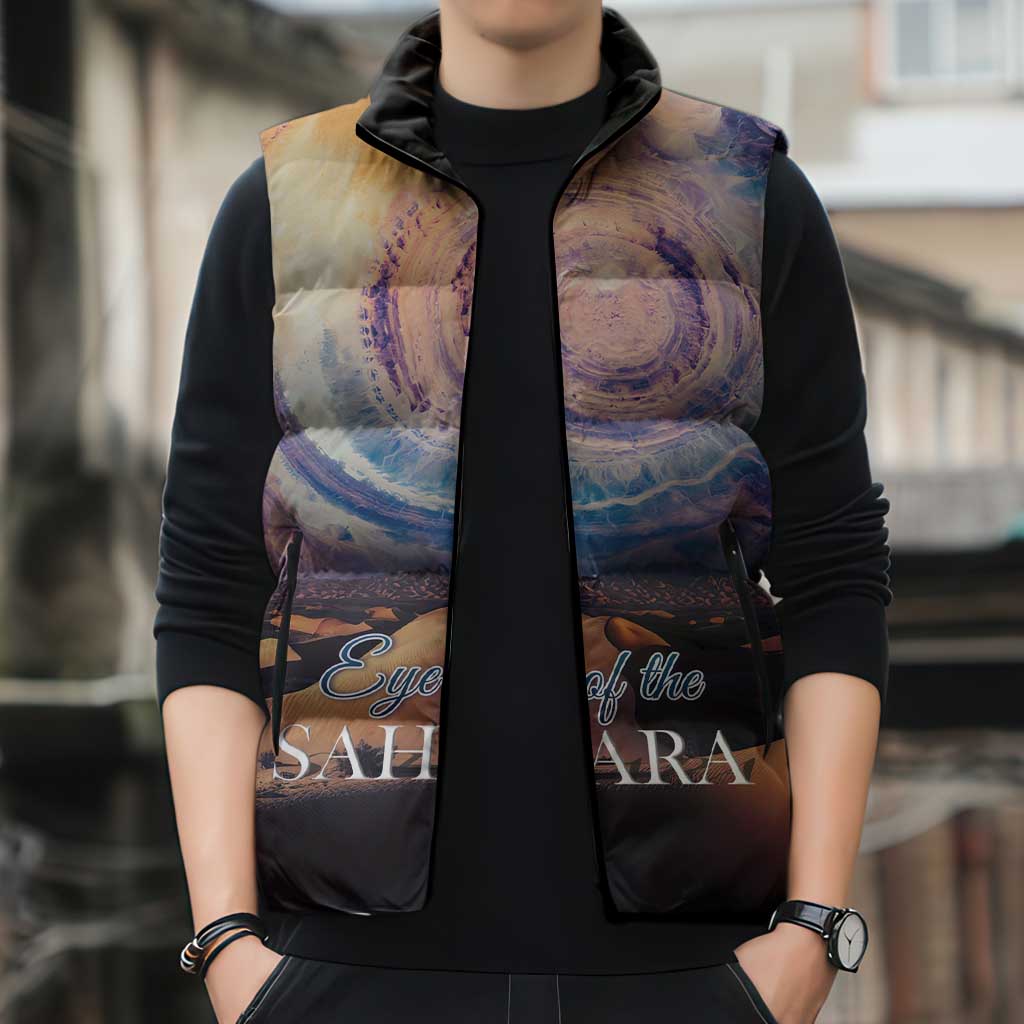Mauritania Richat Structure Sleeveless Puffer Jacket Eyes of the Sahara - Wonder Print Shop