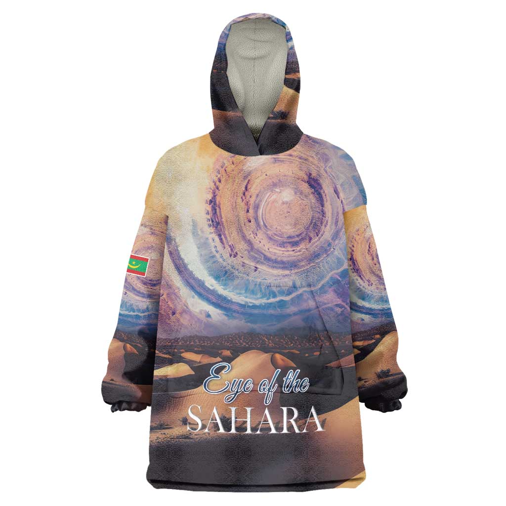 Mauritania Richat Structure Wearable Blanket Hoodie Eyes of the Sahara - Wonder Print Shop