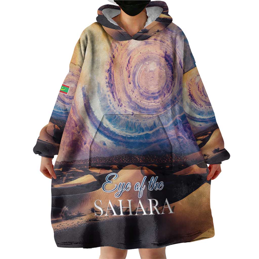 Mauritania Richat Structure Wearable Blanket Hoodie Eyes of the Sahara - Wonder Print Shop