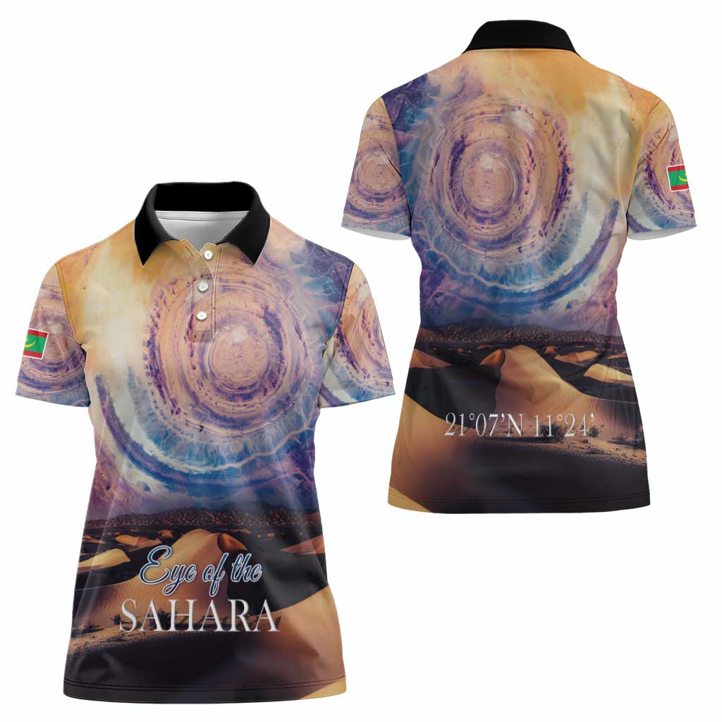 Mauritania Richat Structure Women Polo Shirt Eyes of the Sahara - Wonder Print Shop