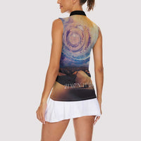 Mauritania Richat Structure Women Sleeveless Polo Shirt Eyes of the Sahara - Wonder Print Shop