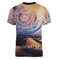 Mauritania Richat Structure Women V-Neck T-Shirt Eyes of the Sahara - Wonder Print Shop