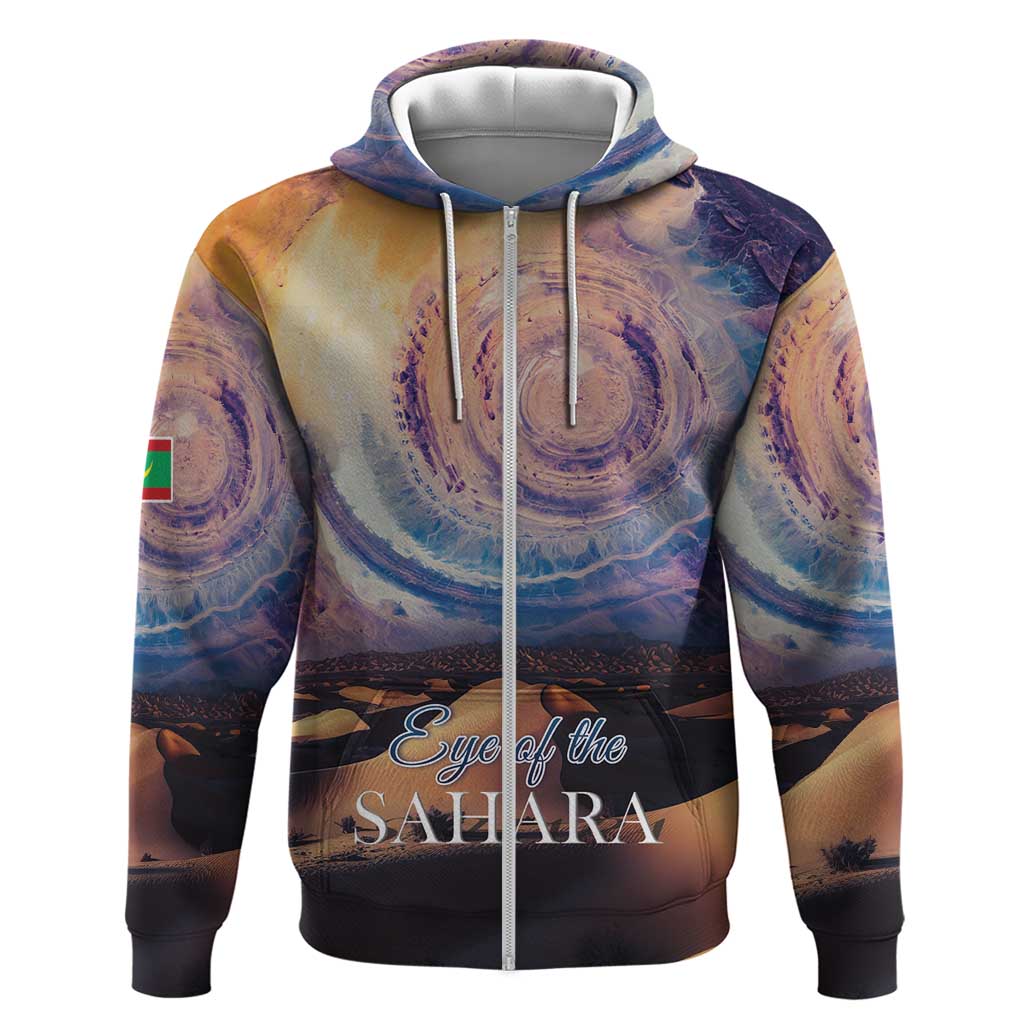 Mauritania Richat Structure Zip Hoodie Eyes of the Sahara - Wonder Print Shop