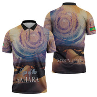 Mauritania Richat Structure Zipper Polo Shirt Eyes of the Sahara - Wonder Print Shop