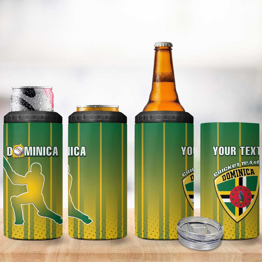Custom Dominica Cricket 4 in 1 Can Cooler Tumbler Sporty Style - Wonder Print Shop