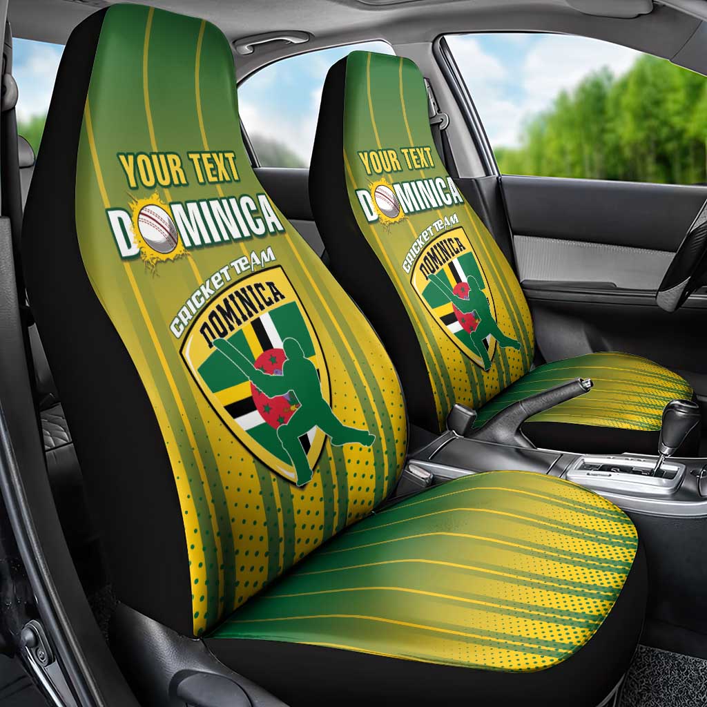 Custom Dominica Cricket Car Seat Cover Sporty Style - Wonder Print Shop