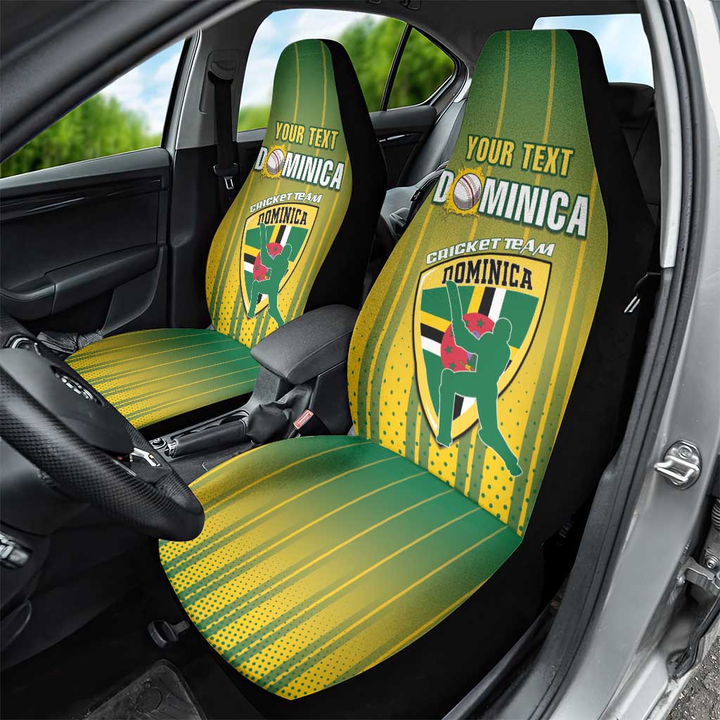 Custom Dominica Cricket Car Seat Cover Sporty Style - Wonder Print Shop