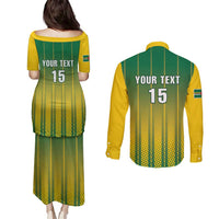 Custom Dominica Cricket Couples Matching Puletasi and Long Sleeve Button Shirt Sporty Style - Wonder Print Shop