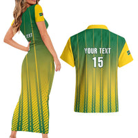 Custom Dominica Cricket Couples Matching Short Sleeve Bodycon Dress and Hawaiian Shirt Sporty Style - Wonder Print Shop