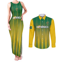 Custom Dominica Cricket Couples Matching Tank Maxi Dress and Long Sleeve Button Shirt Sporty Style - Wonder Print Shop