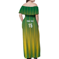Custom Dominica Cricket Family Matching Off Shoulder Maxi Dress and Hawaiian Shirt Sporty Style - Wonder Print Shop