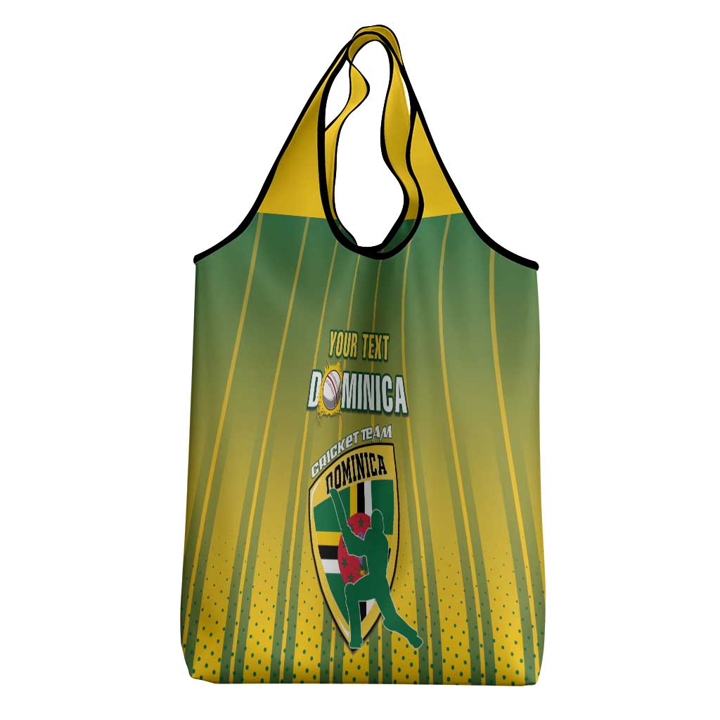 Custom Dominica Cricket Grocery Bag Sporty Style