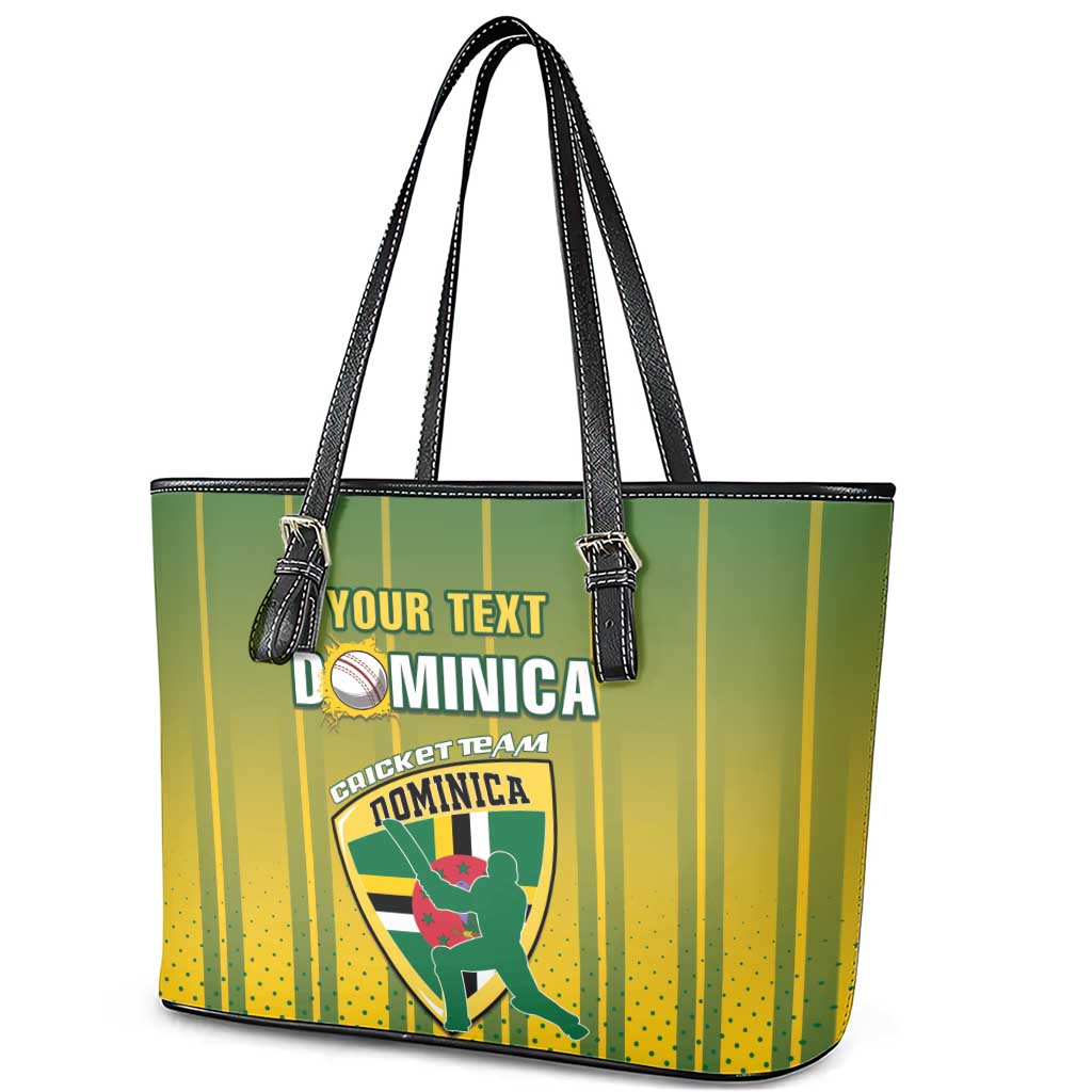 Custom Dominica Cricket Leather Tote Bag Sporty Style - Wonder Print Shop