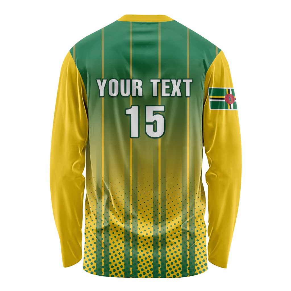 Custom Dominica Cricket Long Sleeve Shirt Sporty Style - Wonder Print Shop