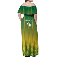 Custom Dominica Cricket Off Shoulder Maxi Dress Sporty Style - Wonder Print Shop
