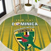 Custom Dominica Cricket Round Carpet Sporty Style